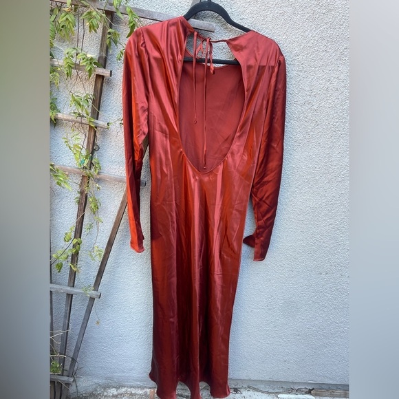 Reformation Davina Silk Dress in Oxide New with Tags! - Picture 5 of 9